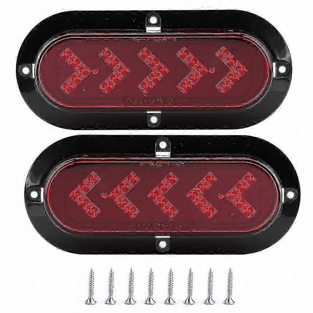 2-Pack 6" Oval LED Tail Lights with 25 LEDs for Boat, ATV, Truck, Trailer