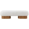thumbnail image 4 of Meridian Furniture Robertson Cream Boucle Fabric Bench, 4 of 17