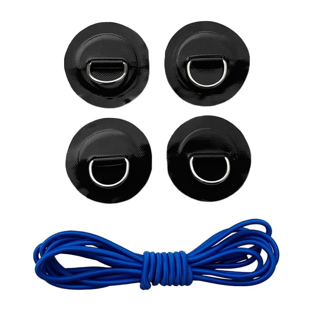 4X Kayak Stainless Steel Replacement + 3.6m Blue Cord For PVC Rib Black