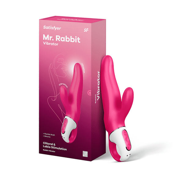 Satisfyer Mr. Rabbit Vibrator - G-Spot and Clitoris Stimulator, 12 Vibration Programs, Flexible Shaft, Retaining Ring - Soft Silicone, Waterproof, Rechargeable