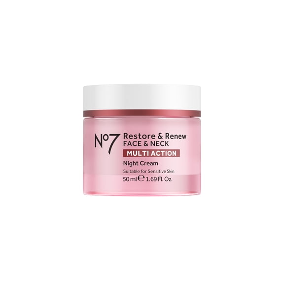 No7 Restore & Renew Face & Neck Multi Action Night Cream 1.69 fl oz