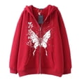 thumbnail image 4 of Dark hip hop gótico Harajuku Y2k estampado de mariposa cremallera Sudadera con capucha hombres y mujeres Harajuku chaqueta sudadera, 4 of 4