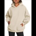 thumbnail image 3 of Sudadera Informal de Larga con Capucha para Mujer, Jersey de y Otoño con Bolsillos. Albaricoque XL, 3 of 9
