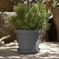 thumbnail image 2 of Bloem Terra Pot Round Planter: 24" - Charcoal Gray, (Saucer Not Included) Durable Resin Pot, for Indoor and Outdoor Use, 16 Gallon Capacity, 2 of 6