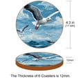 thumbnail image 3 of Seagull Set of 6 Microfiber Leather Round Coasters 4.3x4.3 Inches - Absorbent and Stylish Drink Mats for Home and Office Use., 3 of 6