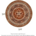 thumbnail image 3 of SIXHOME Boho Round Rugs for Living Room Washable Rugs 6Ft Circle Soft Vintage Moroccan Carpet Geometric Indoor Rug for Bedroom Dining Room Office Foldable Nonslip Round Rug Colorful and Green, 3 of 5
