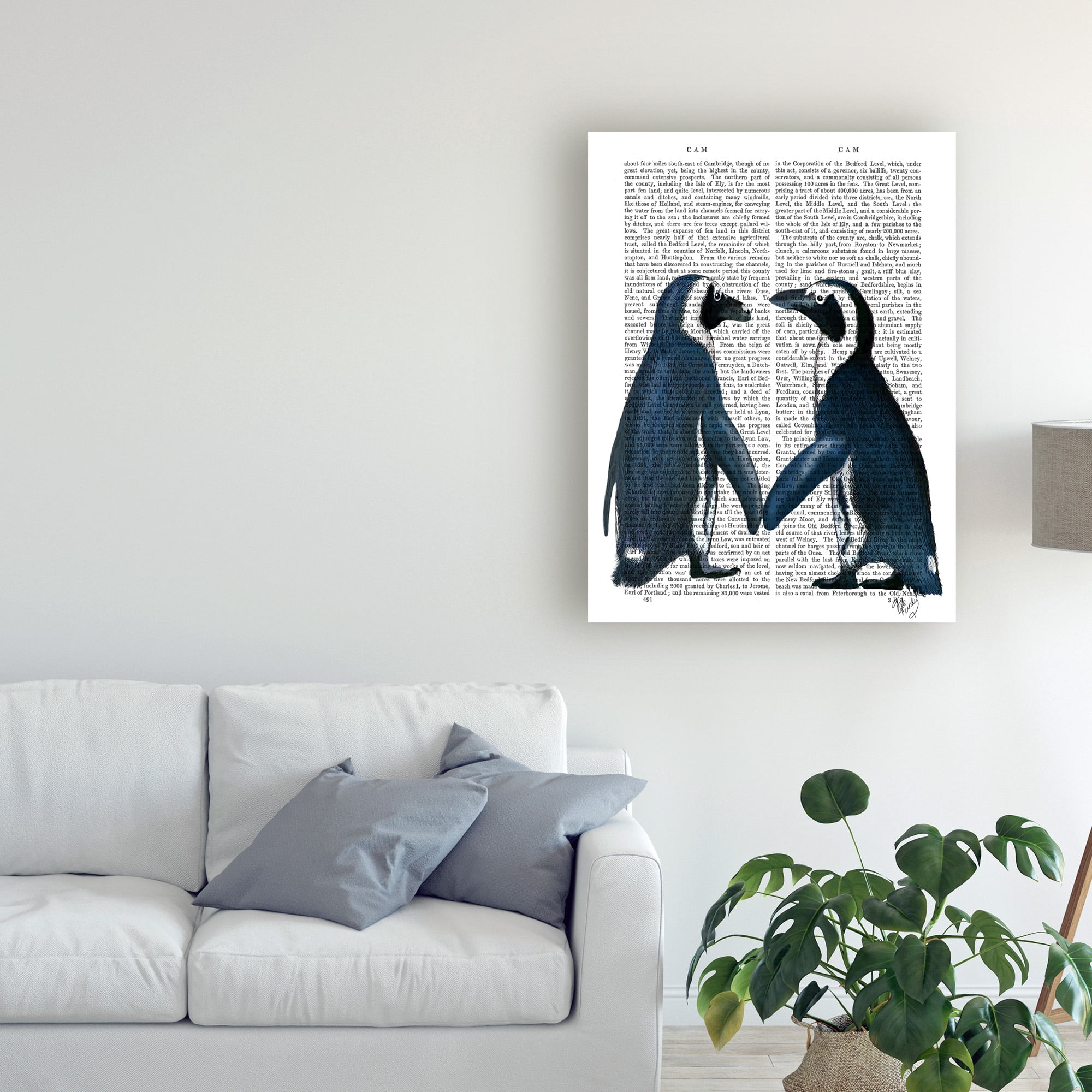 Trademark Fine Art 'Penguins in Love' Canvas Art by Fab Funky