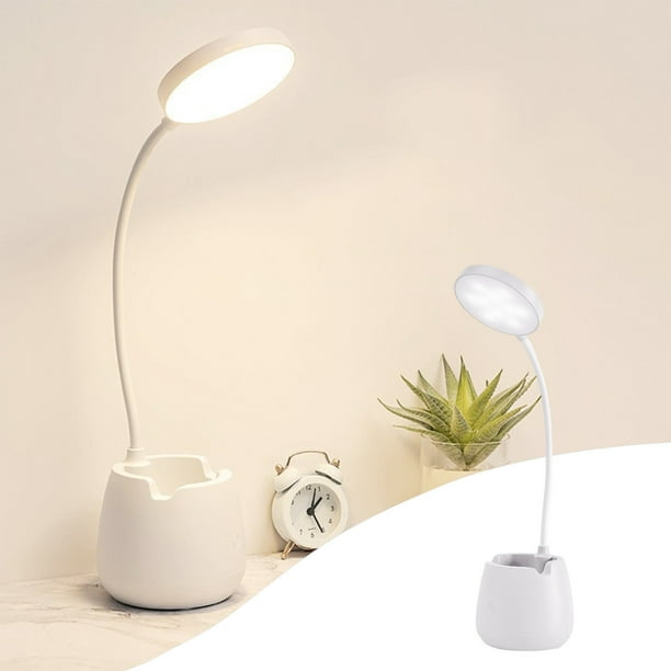 Lámpara de escritorio con protección ocular de tres velocidades, recargable, para lectura en la cama del dormitorio, con USB, para estudiantes, tareas y aprendizaje
