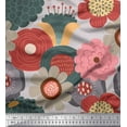 thumbnail image 1 of Soimoi Moss Georgette Fabric Flower Artistic Print Fabric by the Yard 42 Inch Wide, 1 of 3