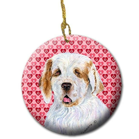 2.81 x 2.81 in. Clumber Spaniel Ceramic Ornament