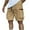 Khaki, variant on SwiftWear Men's Quick-Dry Solid Color Cargo Shorts with Pockets - Lightweight Athletic Outdoor Sports Fitness Shorts