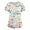 Green, variant on Scrub Tops Women Print Breathable Short Sleeve V-Neck Plus Size Shirts Tee Tops with Pockets Nurse Working Uniform Blue XL