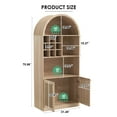 thumbnail image 2 of COSVALVE 71" Farmhouse Coffee Wine Bar Cabinet Liquor Cabinet Wine Glasses Rack Buffet Sideboard for Kitchen,Home Dining Room(Natrual Oak), 2 of 13