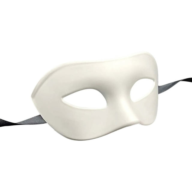 Half Face Masquerade Mask C Version White Abs Plastic One Size Fits Most Halloween Party Prop For Adults And Teens C