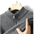 thumbnail image 5 of Zip Up Cardigan Sweaters for Men Long Sleeve Mock Neck Sweatshirts Jackets Mens Casual Solid Stretchy Slim Thermal Warm Chunky Knitted Outerwear Coats, 5 of 5