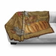 thumbnail image 3 of Harvest Soft Flannel Fleece Blanket, Retro Barn with 2 Kittens Pumpkins Dried Peppers Apples in Basket Wheat, Cozy Plush for Indoor and Outdoor Use, 50" x 60", Vermilion Orange Tan, by Ambesonne, 3 of 6