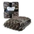 thumbnail image 4 of Legrand Faux Feather Fur Throw - Reverse Micromink, Extra Soft 50" x 60", Dark Grey, 4 of 9