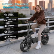 ASKGO Electric Scooter for Adults, Electric Scooter with Seat with 1300W Peak Motor, 25Mph, 30/45 Miles Range, 14 Foldable Escooter with Multiple Suspension for Commuter, Travel, Shopping