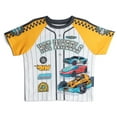 thumbnail image 3 of Hot Wheels Mesh Baseball Jersey Athletic T-Shirt and Shorts Outfit Set Toddler to Big Kid, 3 of 5