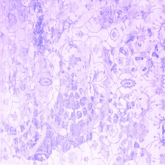 Ahgly Company Indoor Square Abstract Purple Contemporary Area Rugs, 5' Square