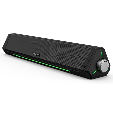 Bluedee 2-Channel Bluetooth Stereo Sound Bar with RGB Lights & USB Powered