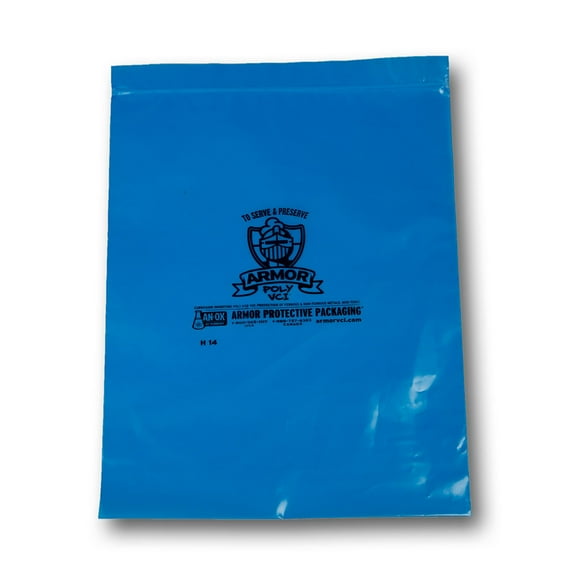 VCI Blue Poly ZipTop Bags, 4 Mil, 4" x 6", Armor Protective Packaging from Laddawn (14505) - Case of 2000 Bags