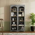 thumbnail image 3 of Harper & Bright Designs Free Standing 5 Tier Bookshelves, Bookcases Set of 2, Farmhouse Two-Tone Storage Cabinet with Adjustable Shelves, Modern Kitchen Pantry Cabinet for Living Room Office, Grey, 3 of 12