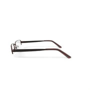 Contour Men's FM9188 Rectangular Prescription Eyeglasses with Case, Dark Brown