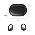 thumbnail image 3 of Tapones para los oídos con cancelación de Ruido y Ganchos para la Oreja, Auriculares Deportivos Bluetooth, IPX5 a Prueba de Agua con Pantalla LED, Negro, 3 of 3