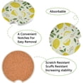 thumbnail image 2 of GZHJMY 2CPS Lemon Flowers Car Coasters,Absorbent Car Ceramic Coasters with Cork Base and A Finger Notch for Easy Removal from Auto Cupholder, 2 of 6