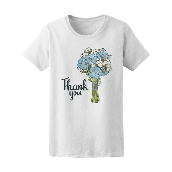 Thank You Cute Flowers Bouquet Tee Women's -Image by Shutterstock