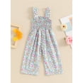 thumbnail image 6 of Musuos Kid Girl Summer Casual Jumpsuit 6M 12M 18M 24M 3Y 4Y Floral Print Sleeveless Wide Leg Romper Pants Toddler Cute Clothes, 6 of 10