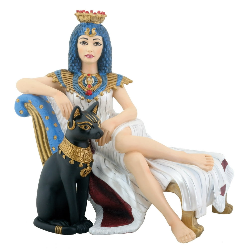 Egyptian Cleopatra with Bastet Cat Statue Figurine - Walmart.com ...