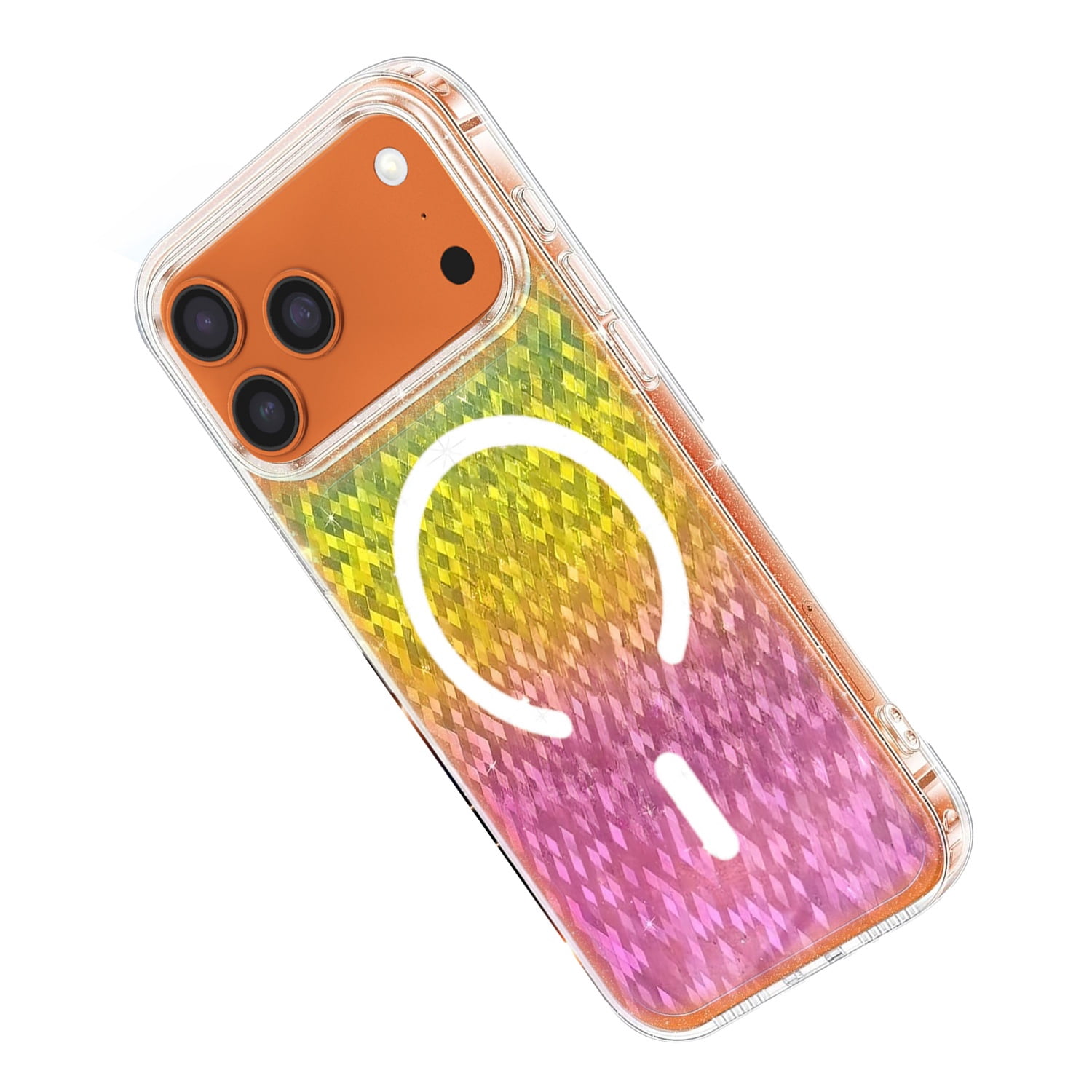 CD-Pattern Electroplated Four Corner Shockproof Case for iPhone 17 Pro Max