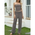 thumbnail image 5 of Two Piece Sets For Women Summer Outfits Lounge Sets Striped Tube Top And Pants Matching Sets Beach Vacation Travel, 5 of 10