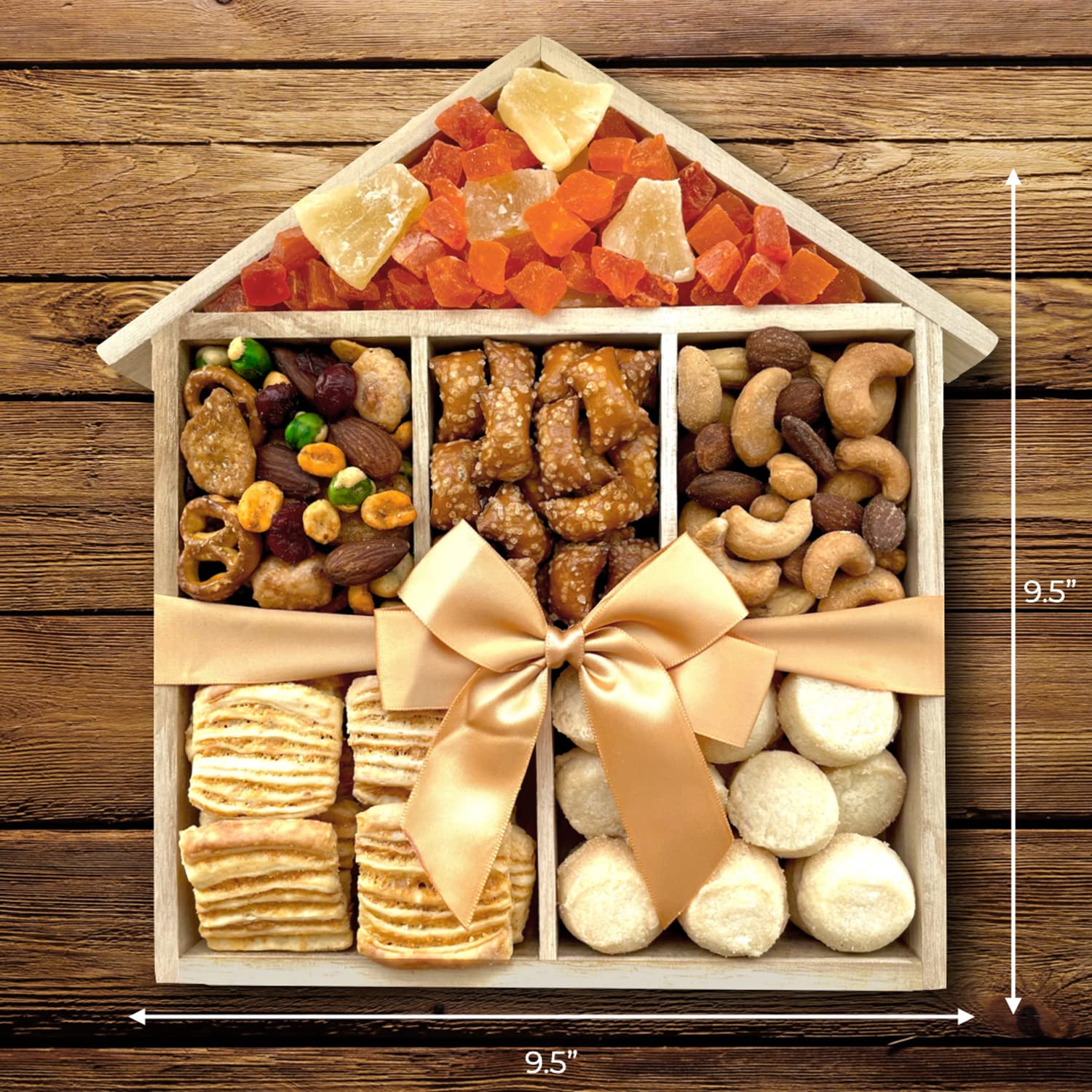 Purple Plum Housewarming Snack Box Care Package with Dried Fruit, Mixed Nuts & Cookies