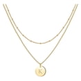 thumbnail image 1 of Corazón de la moda de las mujeres Letra Collar Cadena 26 Circular Doble Capa Cuello, 1 of 5