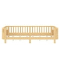 thumbnail image 4 of Bellemave Twin XL Montessori Bed with Fence, Wooden Low Platform Bed Frame with Detachable Side Bed Rails and Rounded Corner Design, Multiple Usage Methods Bed, No Box Spring Needed（Natural）, 4 of 8