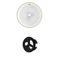 thumbnail image 1 of 16.5-in. W Round Bathroom Undermount Sink Set In White - Black Hardware AI-20414, 1 of 7