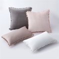 thumbnail image 3 of JFBUJC Taies d'Oreiller "Ensemble de 2 Taies d'Oreiller en Velours avec Pompons", 3 of 4