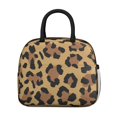 thumbnail image 4 of Insulated Lunch Bag for Women, Floral Print Oxford Fabric Lunch Box, Leakproof Thermal Cooler Tote for Work, School & Picnic, Leopard Animal Print, 4 of 5