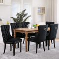thumbnail image 1 of SoarFlash Velvet Dining Chairs Set of 6, Tall Back Side Chair, Modern Upholstered High-end Tufted Side Chair with Button Back Ring, Solid Wood Legs (Black), 1 of 4