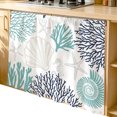 thumbnail image 2 of Teal Blue Grey Coastal Cabinet Curtain 35"Wx35"L,Dustproof Under Sink Skirt W/ Self Adhesive Tape,Summer Beach Coral Shell Starfish Cabinet Curtain Cover for Kitchen Sink,Bathroom Vanity,Laundry Room, 2 of 9