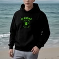 thumbnail image 2 of Women's Black Hoodie with Green ' GRANDMA HIGH SCHOOL ' Graphic Graduation Cap Design Relaxed Fit Front Pocket Drawstrings, 2 of 7