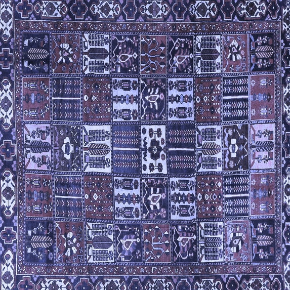 Ahgly Company Machine Washable Indoor Square Persian Blue Traditional Area Rugs, 4' Square