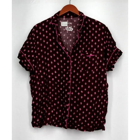 Gilligan & O'Malley Size Sleepshirt XXL Printed Button Front Shirt