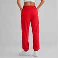 thumbnail image 4 of Sweatpants Women Baggy High Waisted Sweat Pants Fall Clothes Casual Joggers Y2k Aesthetic Warm Trousers with Pockets 04-Red XL, 4 of 5
