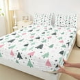 thumbnail image 3 of Manfei Boys Girls Happy Winter 4pcs Bed Sheets,Xmas Tree King Sheets,Merry Christmas Super Cozy Sheet Set,Microfiber Bedroom Decor, 3 of 7