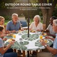 thumbnail image 3 of Round Outdoor Tablecloth with Umbrella Hole and Zipper, Olive Green Monstera Leaf Tablecloth with Elastic Waterproof, Tropical Plant Botanical Boho Patio Table Covers for 55" - 60" Pool Tables, 3 of 9