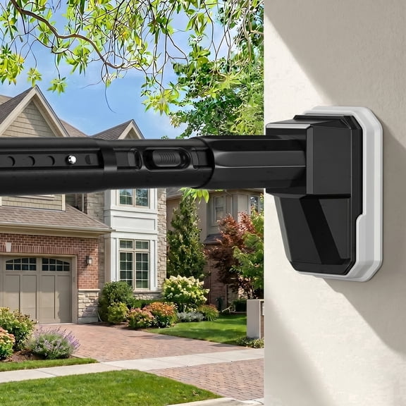 39-122 in Extra Long Heavy Duty No Drill Telescopic Tension Curtain Rod, Black, MQHOOB for Windows, Shower, Patio & Room Divider